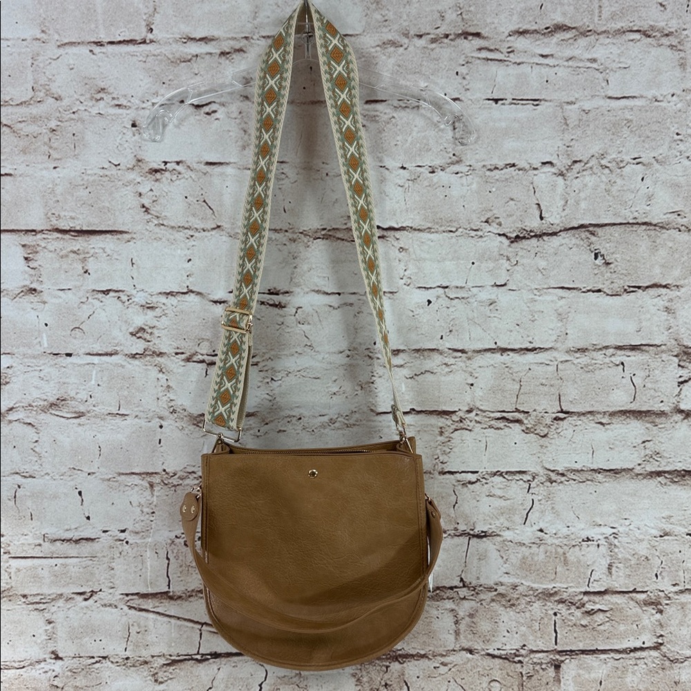 Ah•Dorned Vegan Leather Messenger Bag with Two Straps